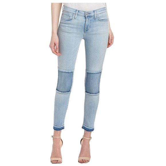 Hudson Denim - Hudson Nico Ankle Released Hem Patchwork Jeans Size 27 Light Wash